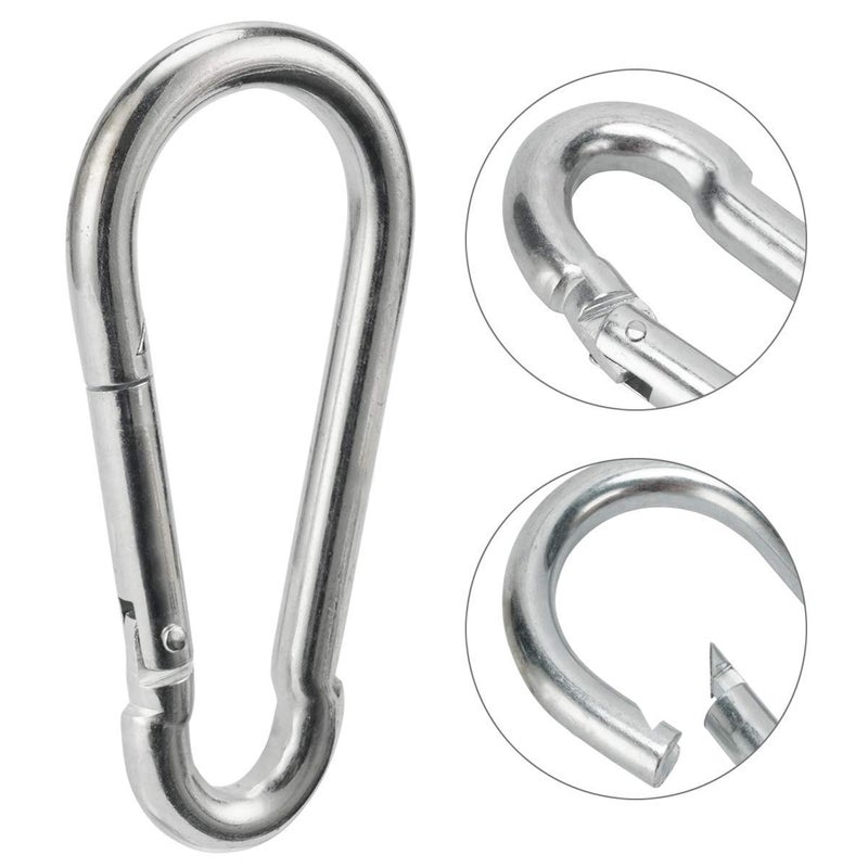 OWAYOTO Carabiner Clip 4 Inch Spring Snap Hook Heavy Duty 2pcs 10x100mm for Hammock Punching Bags Swing Chairs Gym Equipment Camping Hiking - Image 3